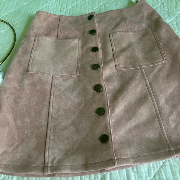 Limonata Retro Suede Like Mini Skirt - Picture 2 of 10